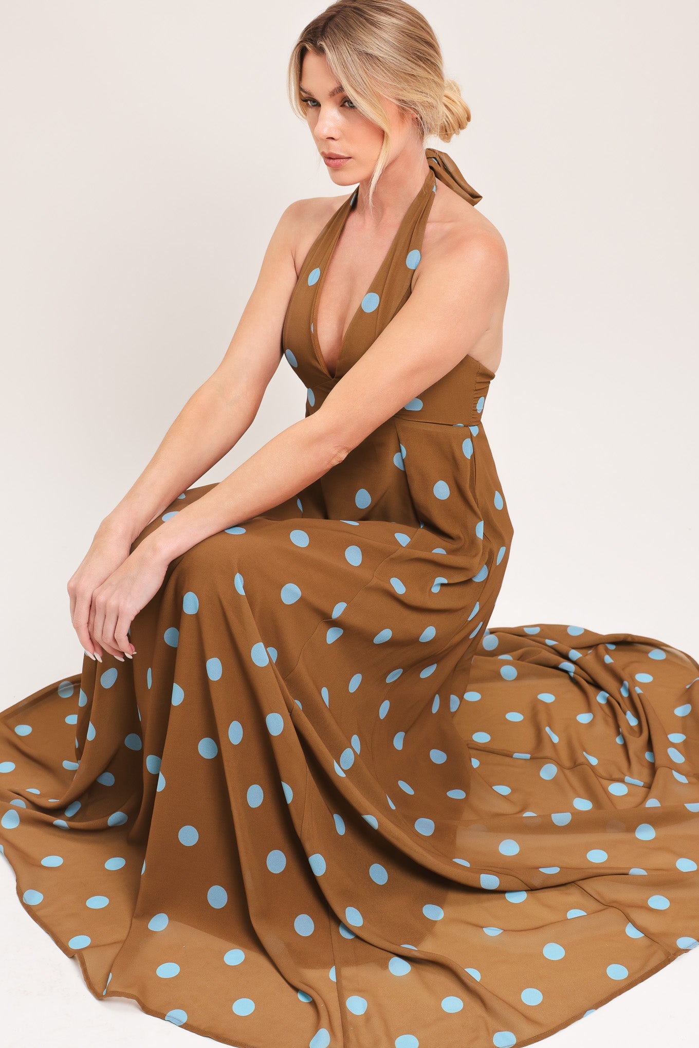 DOTTY LOVE WOVEN MIDI DRESS - Flying Tomato - Flyclothing LLC