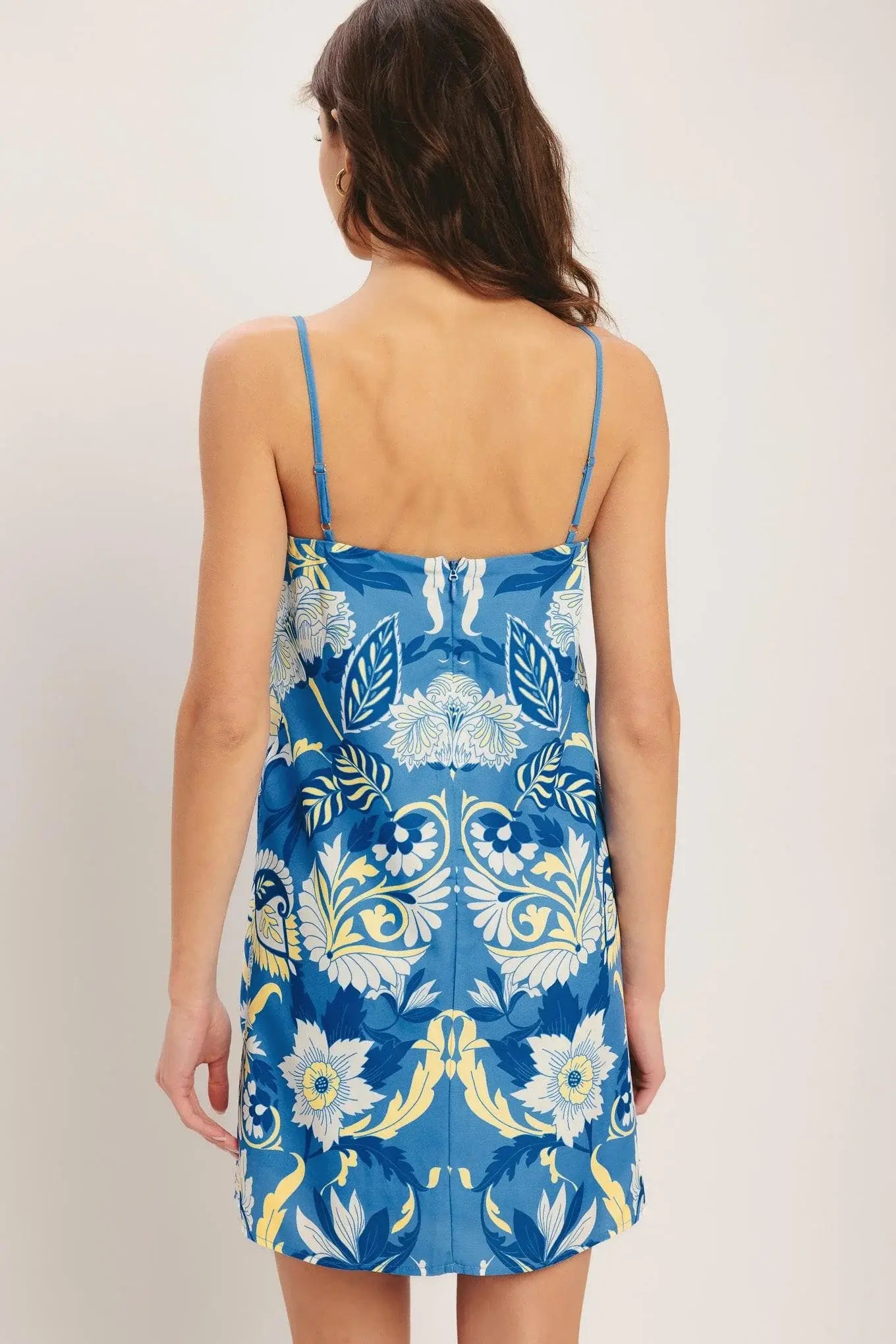 SANTORINI SKY WOVEN MINI SHIFT DRESS - Flying Tomato - Flyclothing LLC