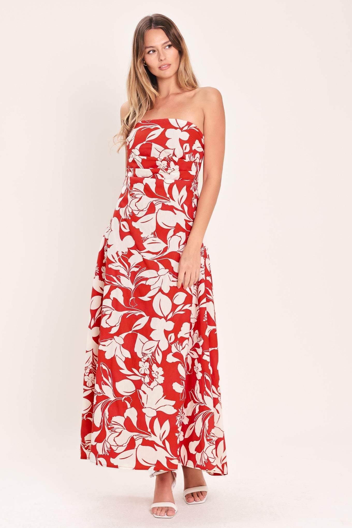 VIBRANT PETAL WOVEN MIDI DRESS - Flying Tomato - Flyclothing LLC