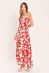 VIBRANT PETAL WOVEN MIDI DRESS - Flying Tomato - Flyclothing LLC