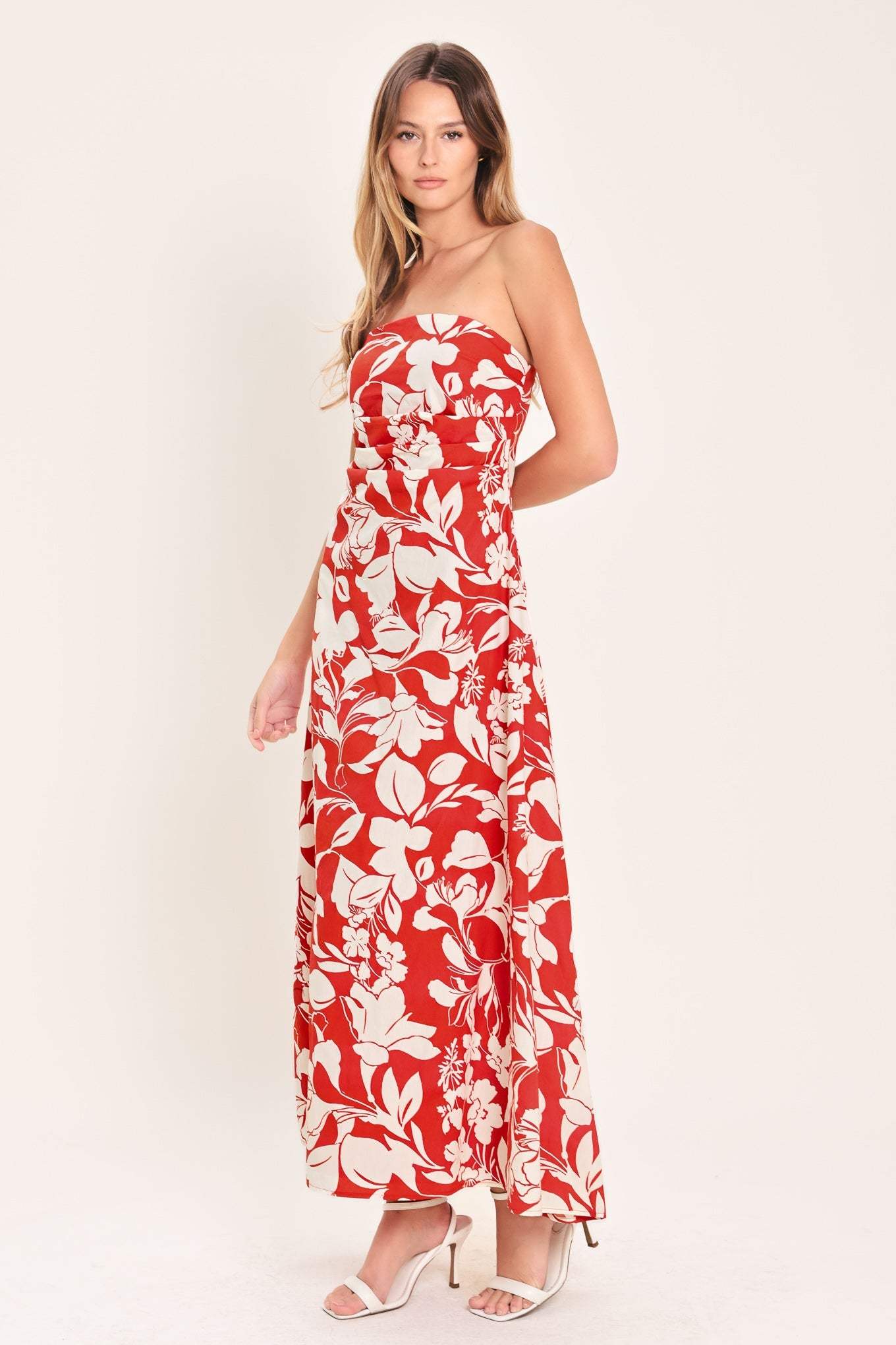 VIBRANT PETAL WOVEN MIDI DRESS - Flying Tomato - Flyclothing LLC