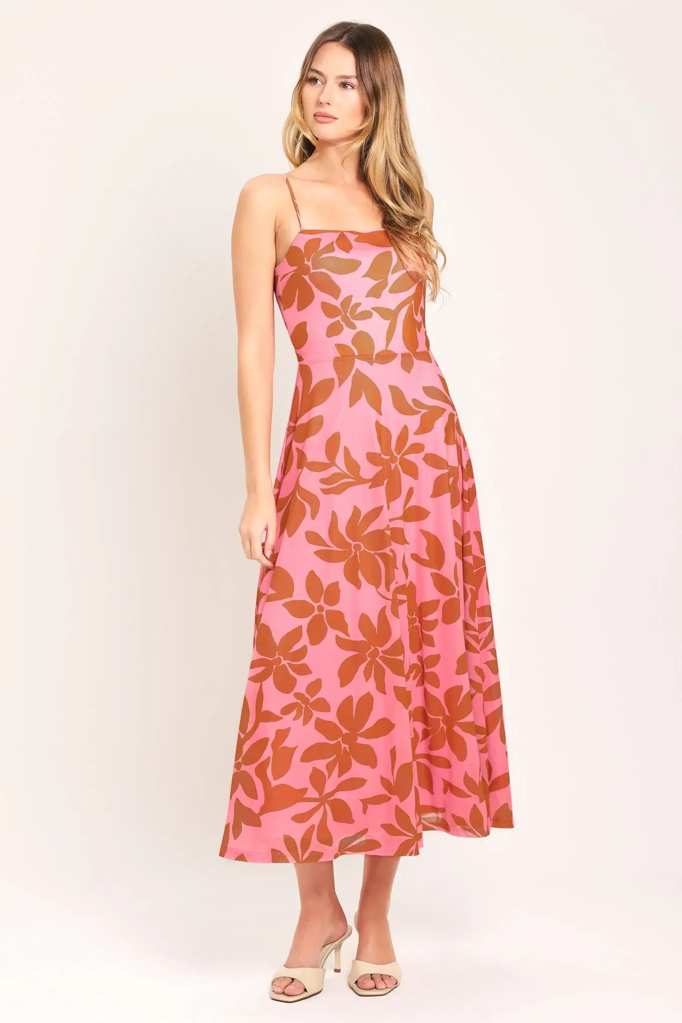 ROSY HAVEN POWER MESH MIDI DRESS - Flying Tomato - Flyclothing LLC