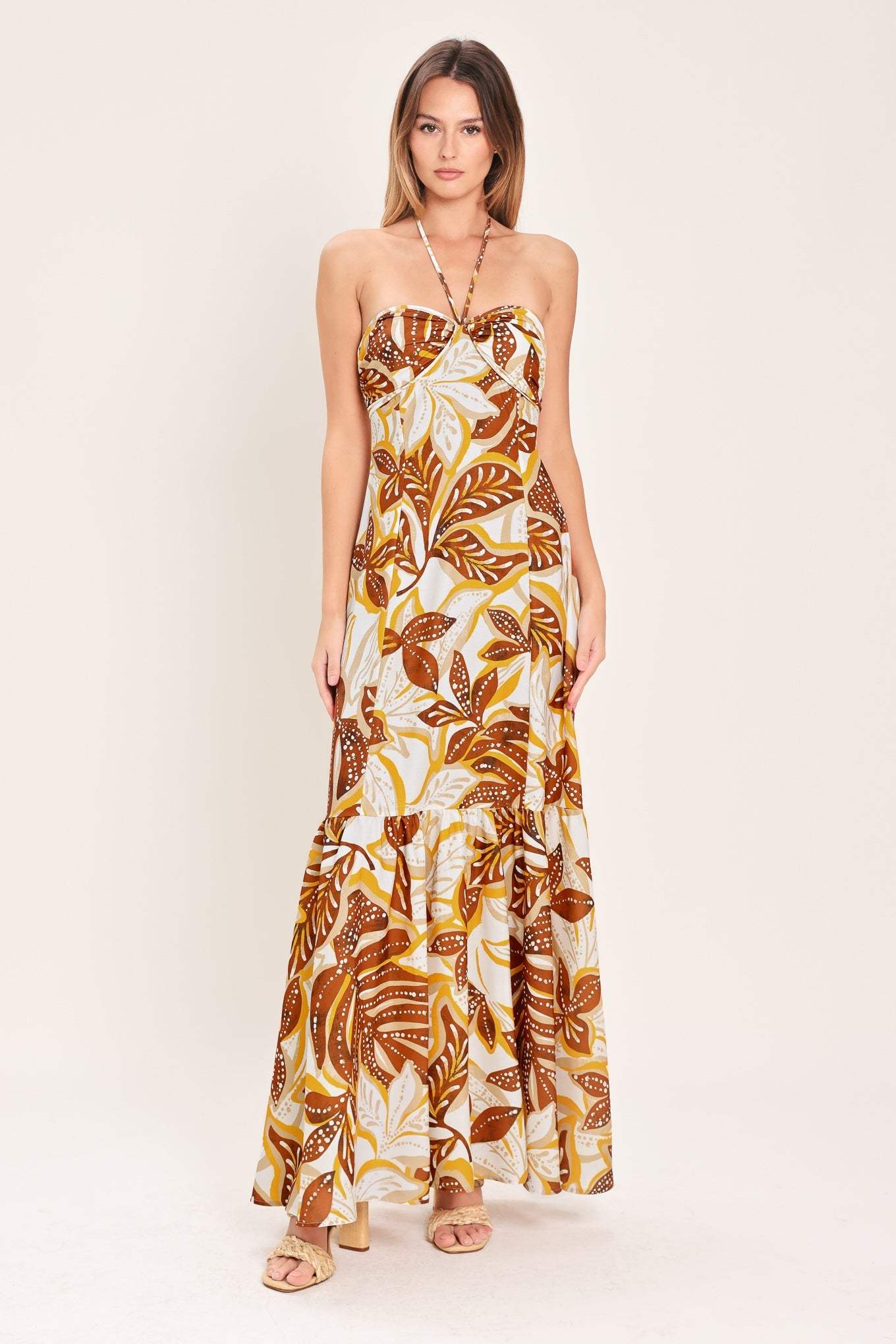 AMBER PALM PARADISE WOVEN MAXI DRESS - Flying Tomato - Flyclothing LLC