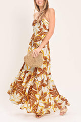 AMBER PALM PARADISE WOVEN MAXI DRESS - Flying Tomato - Flyclothing LLC