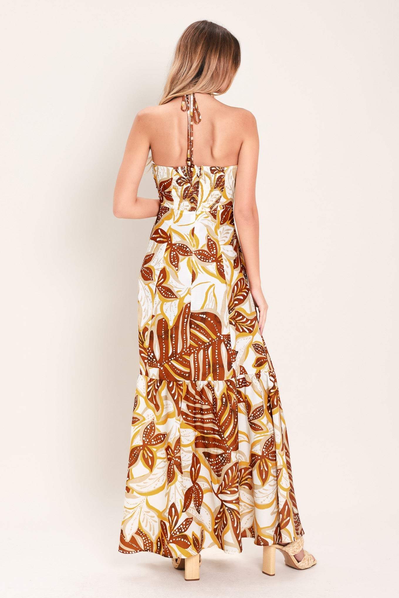 AMBER PALM PARADISE WOVEN MAXI DRESS - Flying Tomato - Flyclothing LLC