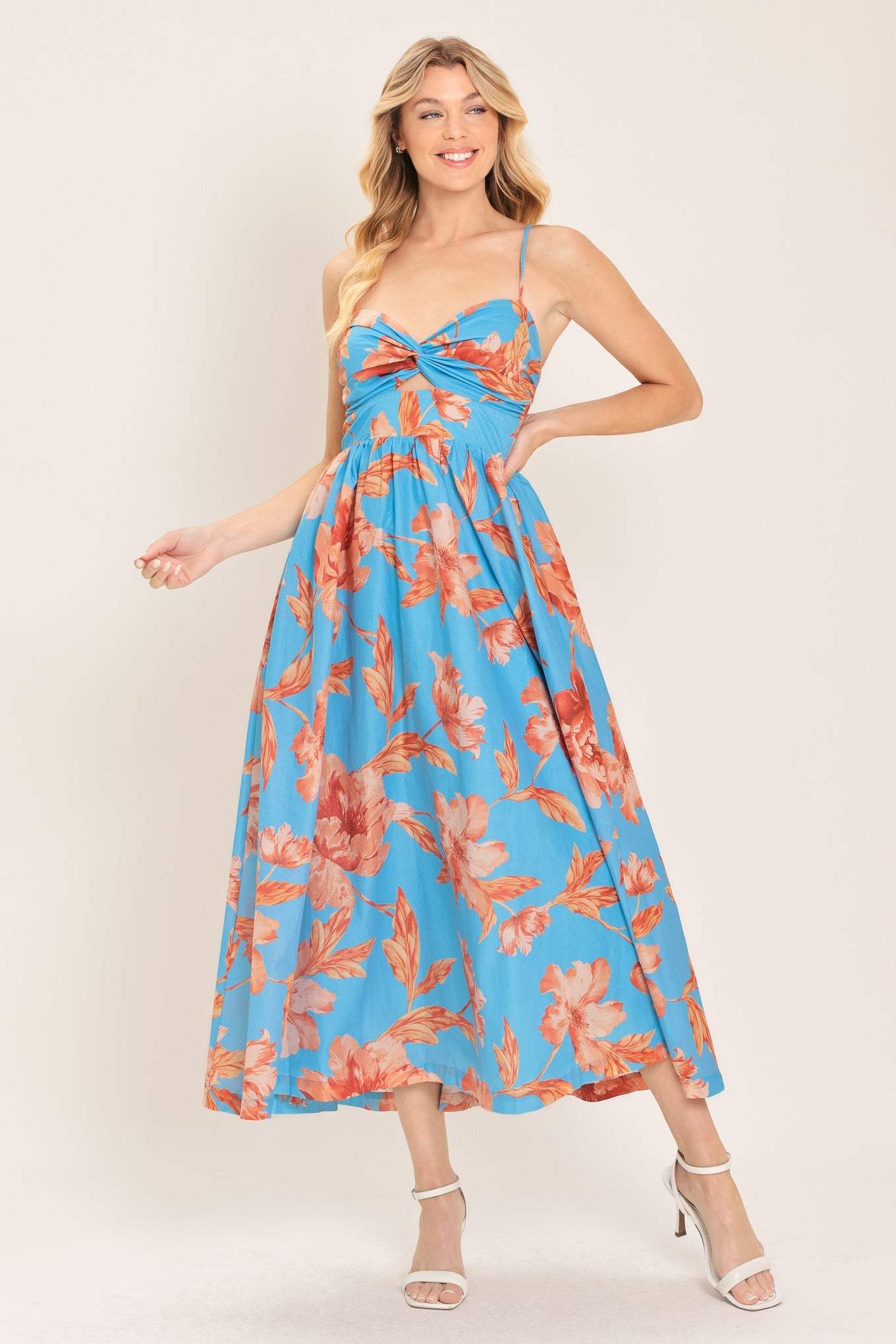 LAGOON ROMANCE WOVEN MIDI DRESS