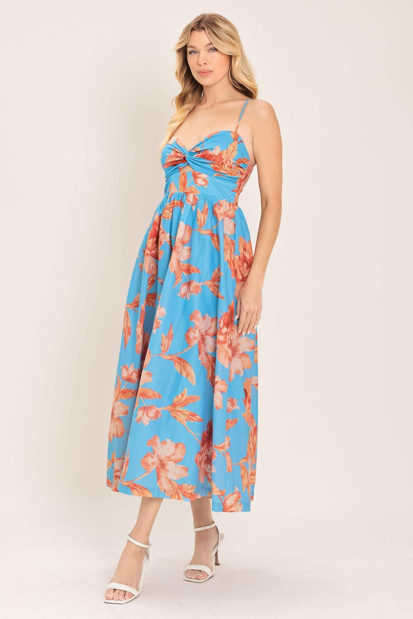 LAGOON ROMANCE WOVEN MIDI DRESS