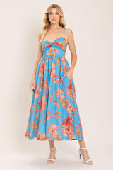 LAGOON ROMANCE WOVEN MIDI DRESS