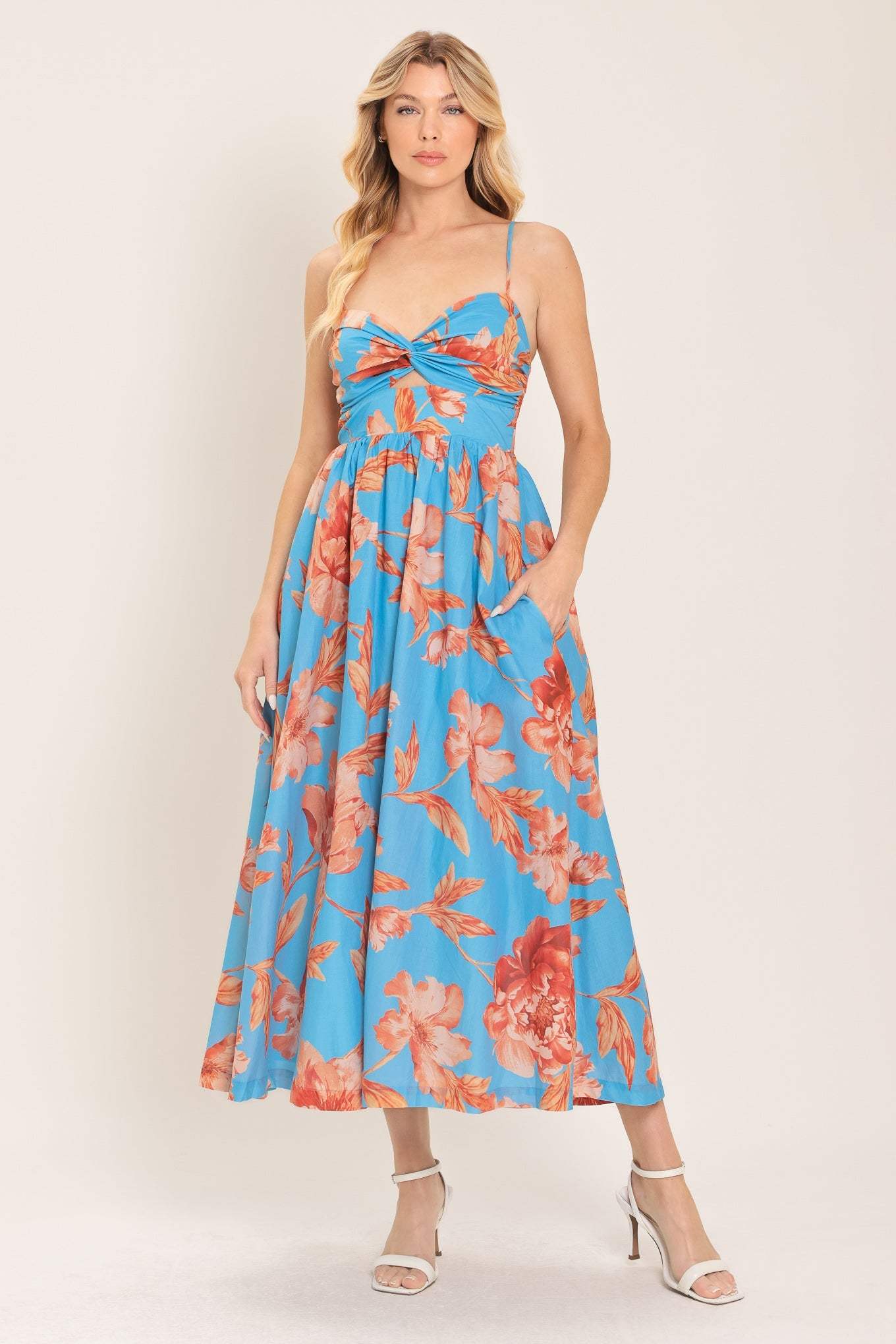 LAGOON ROMANCE WOVEN MIDI DRESS