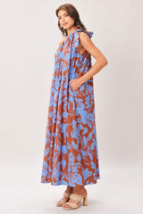 LAGOON FLOW WOVEN MIDI DRESS - Flying Tomato - Flyclothing LLC