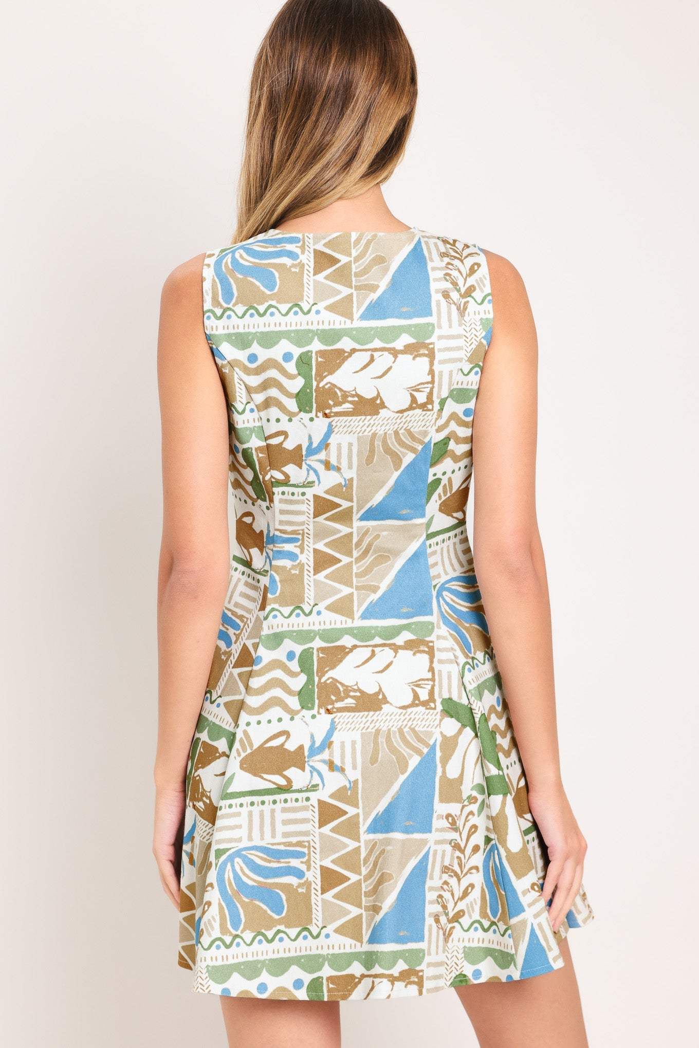 DESERT MOSAIC WOVEN MINI DRESS - Flying Tomato - Flyclothing LLC