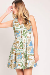 DESERT MOSAIC WOVEN MINI DRESS - Flying Tomato - Flyclothing LLC