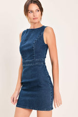 CLASSIC DENIM MINI DRESS - Flying Tomato - Flyclothing LLC