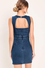 CLASSIC DENIM MINI DRESS - Flying Tomato - Flyclothing LLC