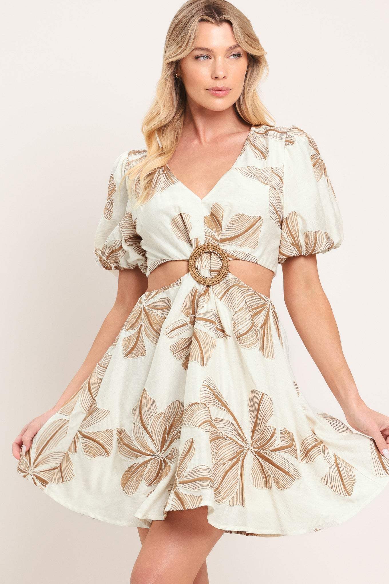 BREEZE BLOOM WOVEN MINI DRESS - Flying Tomato - Flyclothing LLC