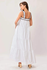 CLOUD LINE WOVEN MAXI DRESS - Flying Tomato - Flyclothing LLC