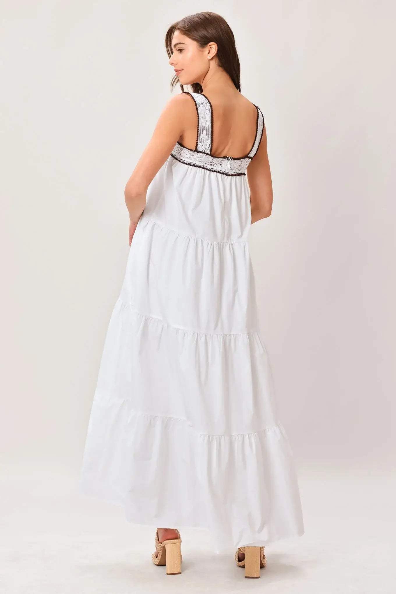 CLOUD LINE WOVEN MAXI DRESS - Flying Tomato - Flyclothing LLC