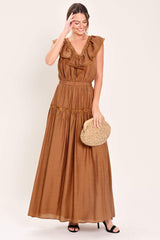 SUNSET DRIVE WOVEN MAXI DRESS - Flying Tomato - Flyclothing LLC