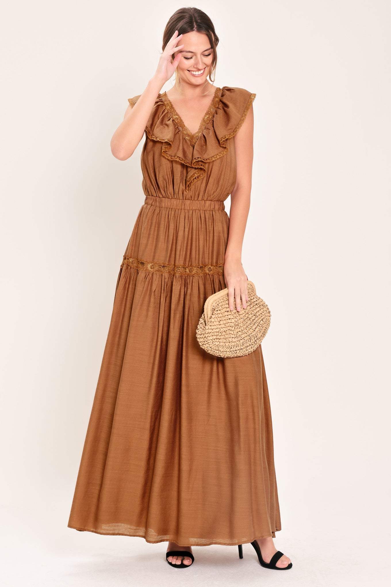 SUNSET DRIVE WOVEN MAXI DRESS - Flying Tomato - Flyclothing LLC