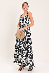 MONO BLOOM WOVEN MAXI DRESS - Flying Tomato - Flyclothing LLC