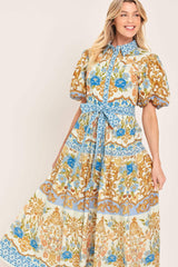 ROYAL GARDEN SOIREE WOVEN MIDI SHIRT DRESS - Flying Tomato - Flyclothing LLC