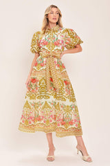 CHATEAU ROSE WOVEN MIDI SHIRT DRESS - Flying Tomato - Flyclothing LLC