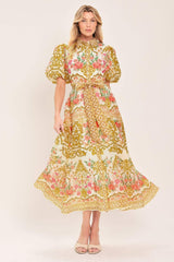 CHATEAU ROSE WOVEN MIDI SHIRT DRESS - Flying Tomato - Flyclothing LLC