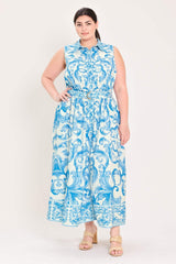 BLUE CHATEAU WOVEN MAXI DRESS - Flying Tomato - Flyclothing LLC