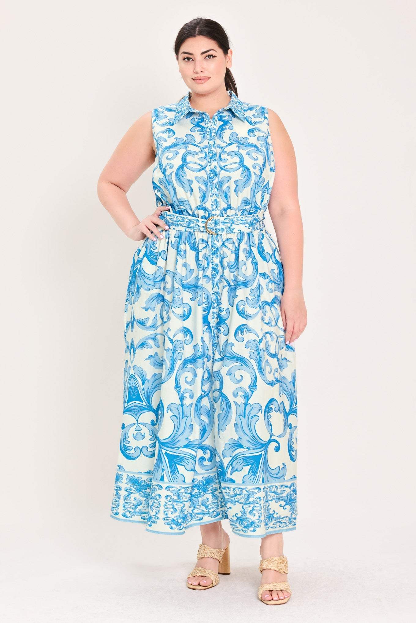 BLUE CHATEAU WOVEN MAXI DRESS - Flying Tomato - Flyclothing LLC