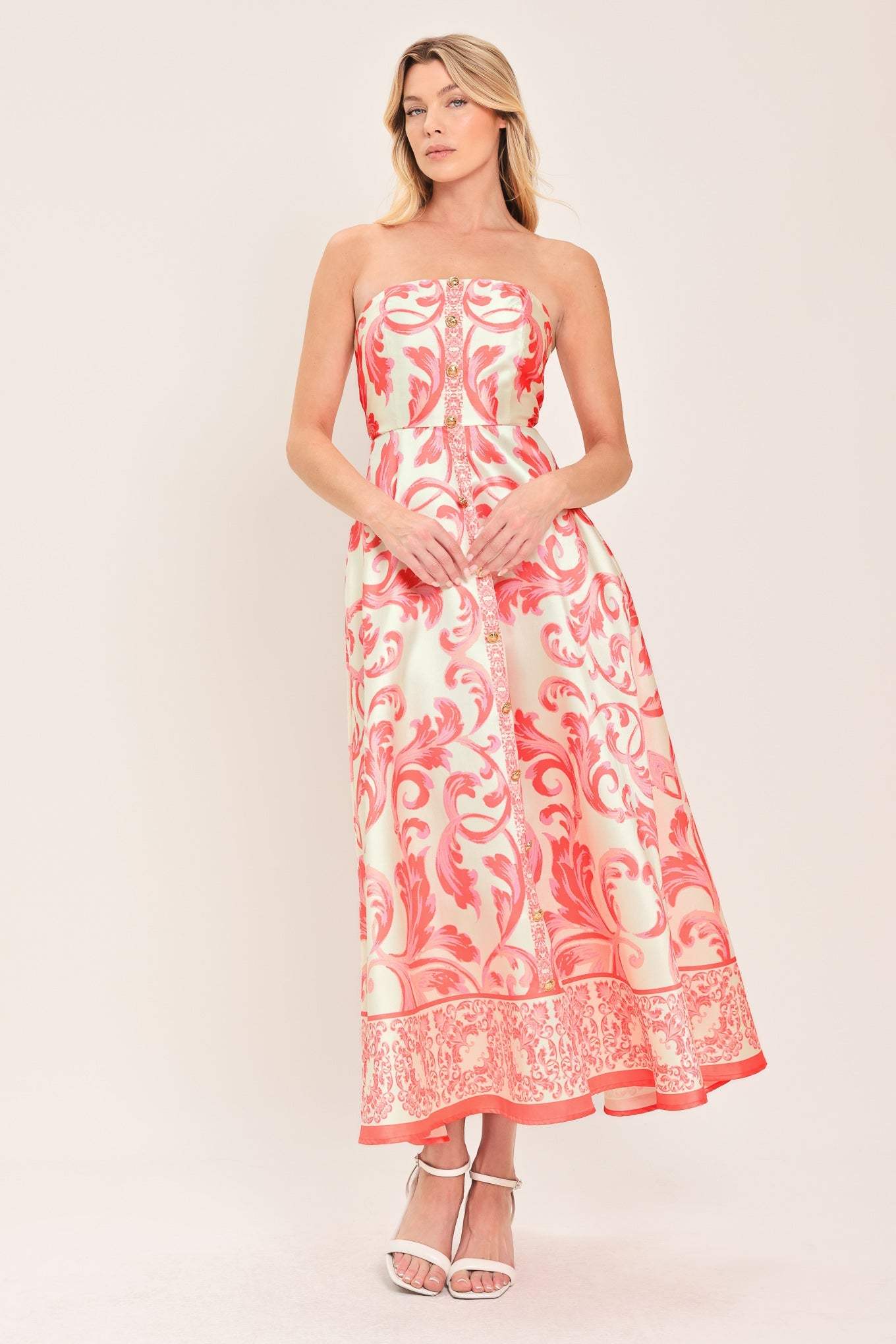 SUNSET ROYALTY WOVEN MIDI DRESS - Flying Tomato - Flyclothing LLC