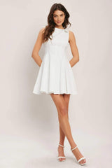 ELEGANT MOMENT WOVEN MINI DRESS - Flying Tomato - Flyclothing LLC