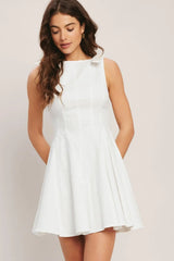 ELEGANT MOMENT WOVEN MINI DRESS - Flying Tomato - Flyclothing LLC
