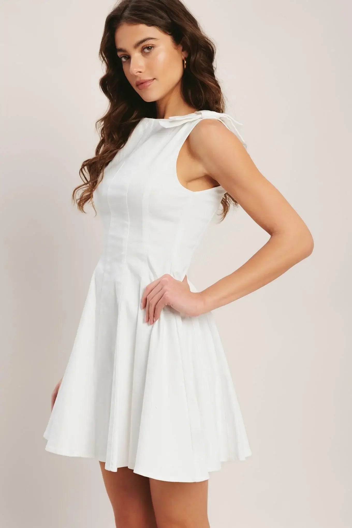 ELEGANT MOMENT WOVEN MINI DRESS - Flying Tomato - Flyclothing LLC