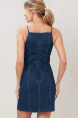 SECOND SKIN DENIM MINI DRESS - Flying Tomato - Flyclothing LLC