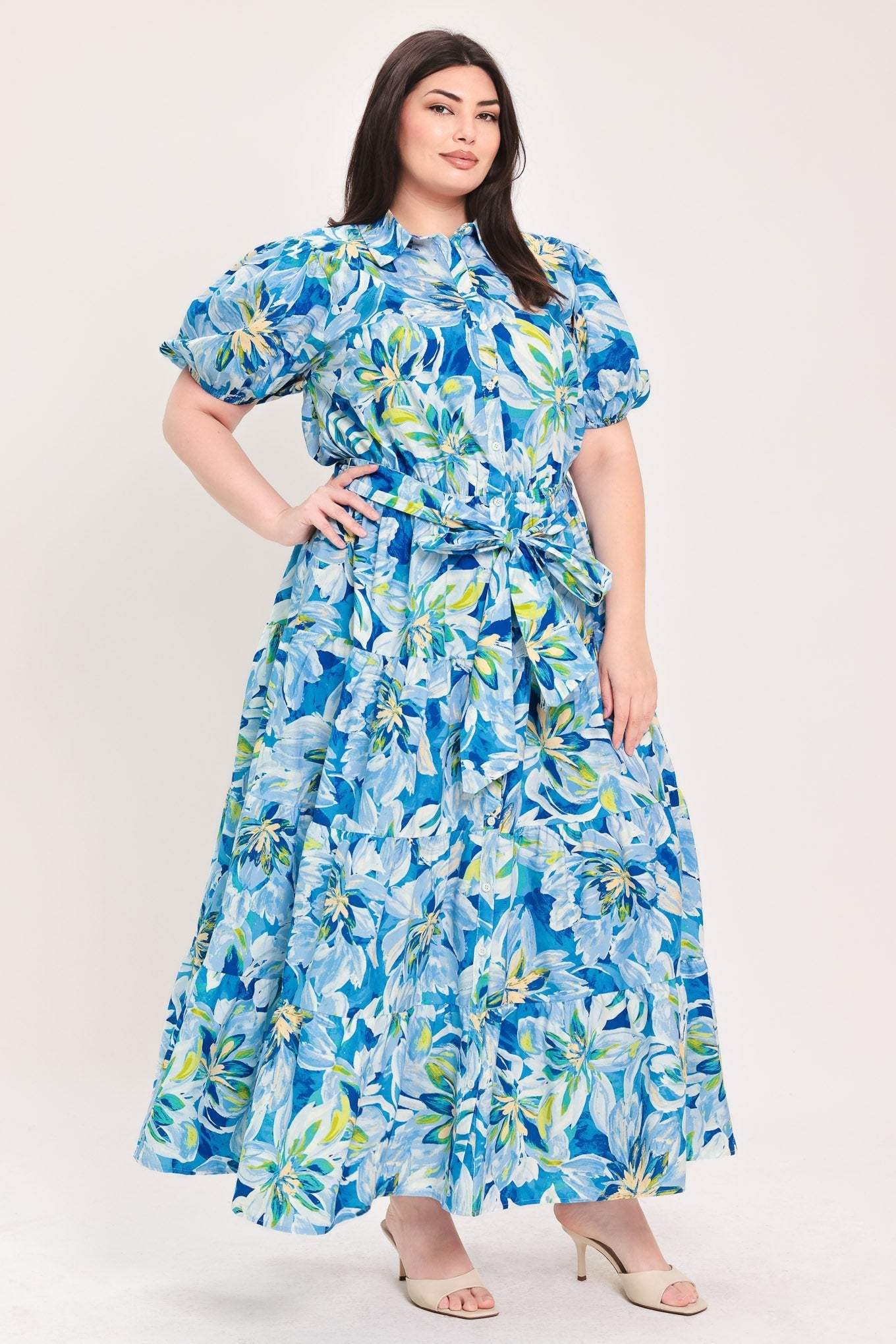 OCEAN GARDEN WOVEN MIDI DRESS - Flying Tomato - Flyclothing LLC