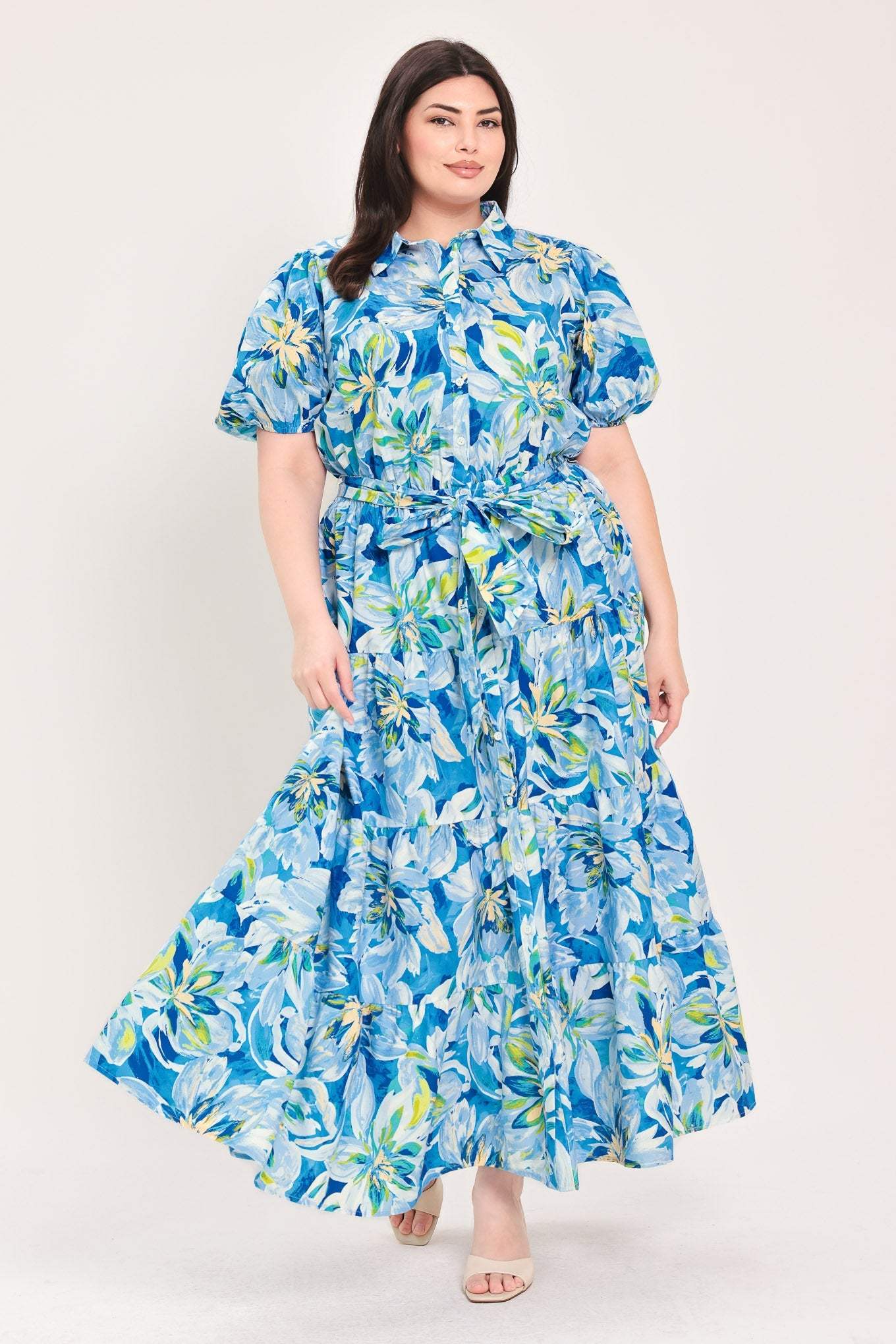OCEAN GARDEN WOVEN MIDI DRESS - Flying Tomato - Flyclothing LLC