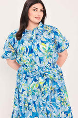 OCEAN GARDEN WOVEN MIDI DRESS - Flying Tomato - Flyclothing LLC