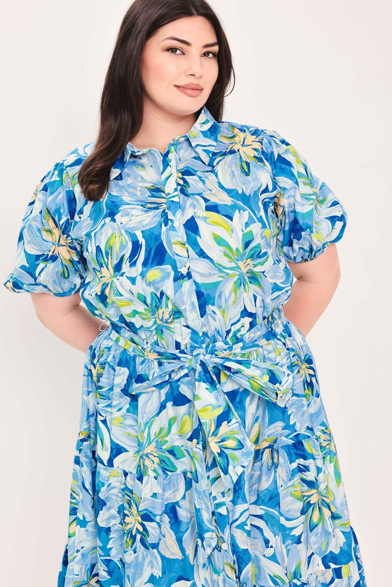 OCEAN GARDEN WOVEN MIDI DRESS - Flying Tomato - Flyclothing LLC