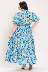 OCEAN GARDEN WOVEN MIDI DRESS - Flying Tomato - Flyclothing LLC