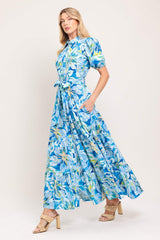 OCEAN GARDEN WOVEN MIDI DRESS - Flying Tomato - Flyclothing LLC