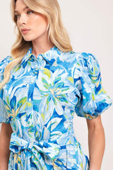 OCEAN GARDEN WOVEN MIDI DRESS - Flying Tomato - Flyclothing LLC