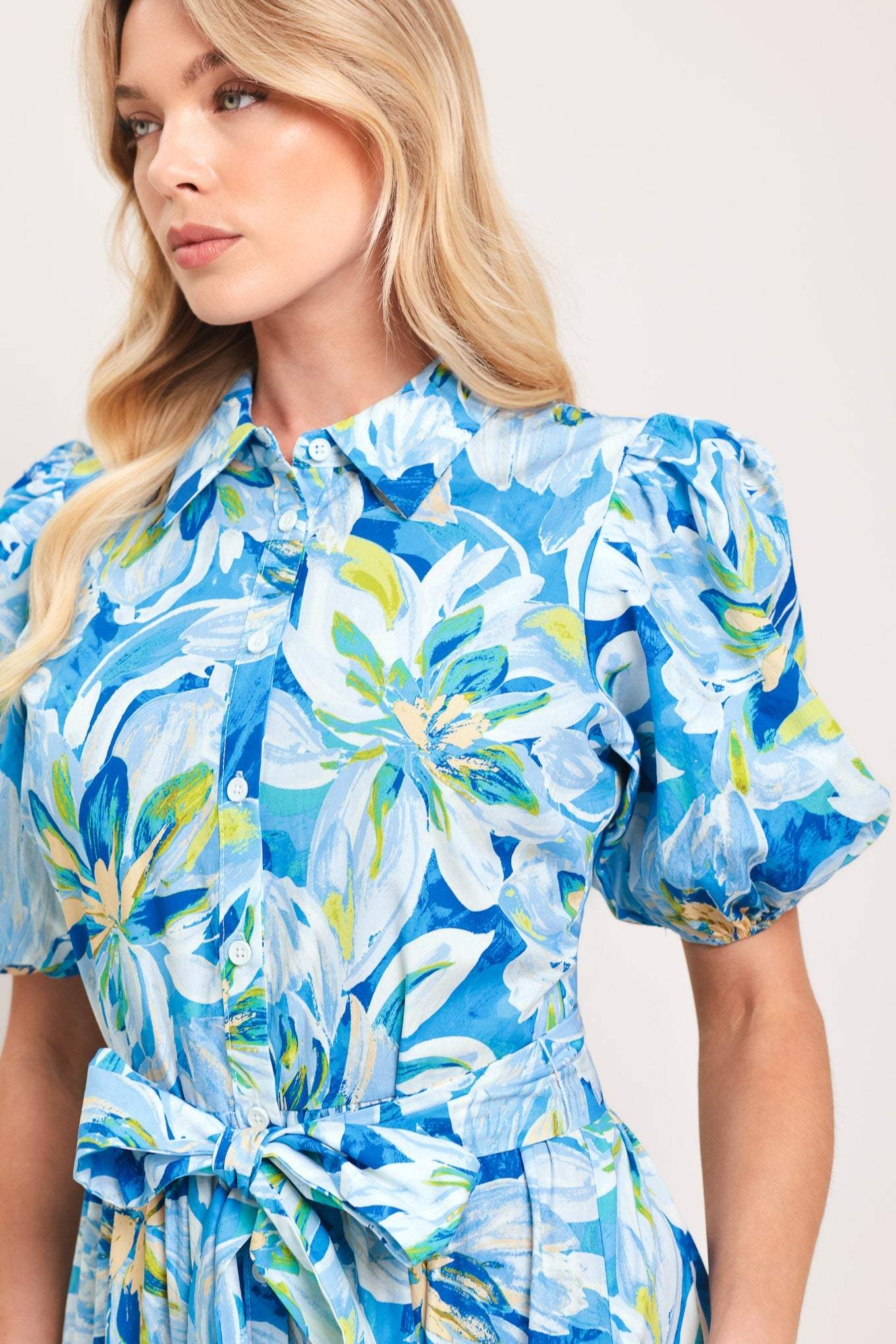 OCEAN GARDEN WOVEN MIDI DRESS - Flying Tomato - Flyclothing LLC