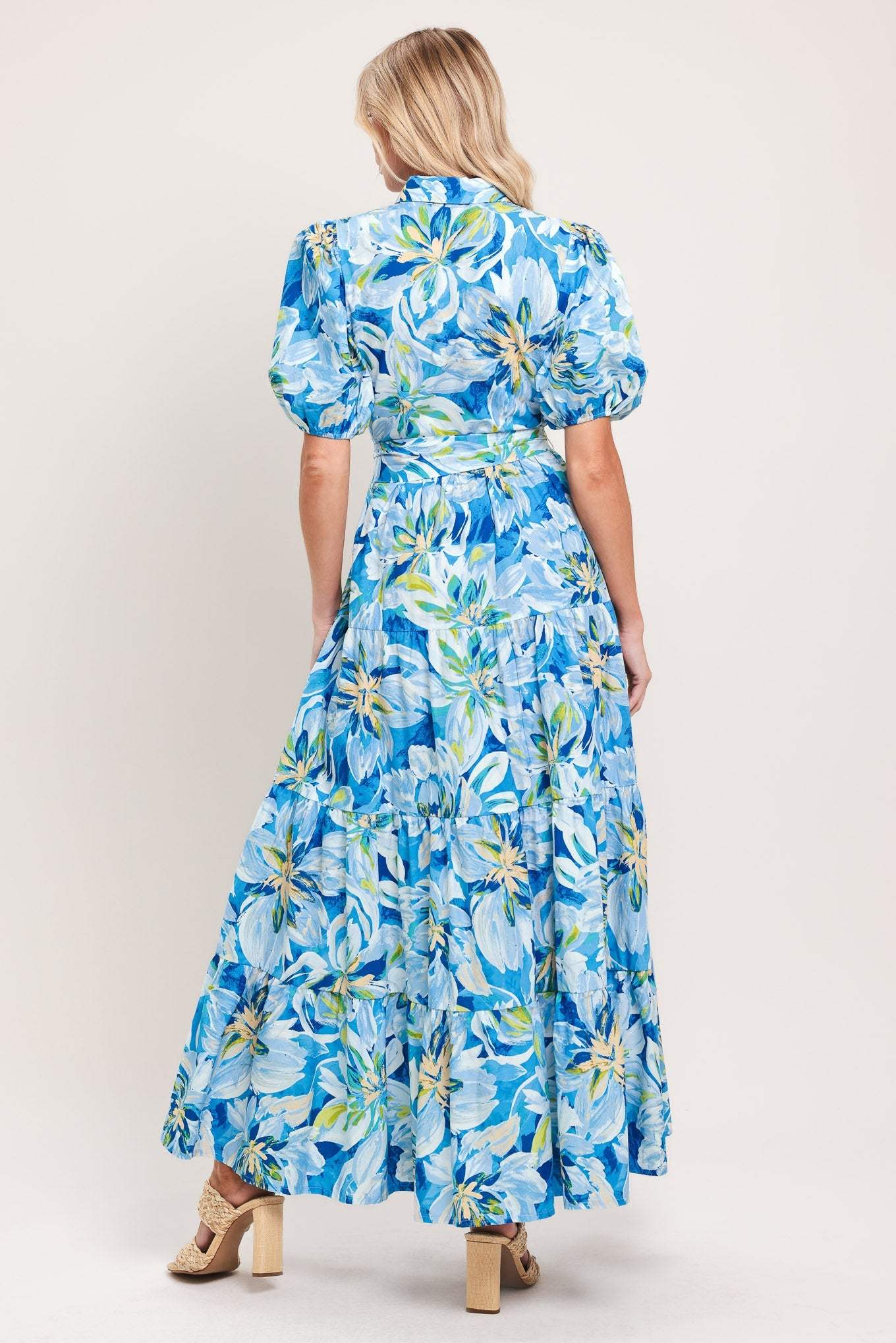 OCEAN GARDEN WOVEN MIDI DRESS - Flying Tomato - Flyclothing LLC
