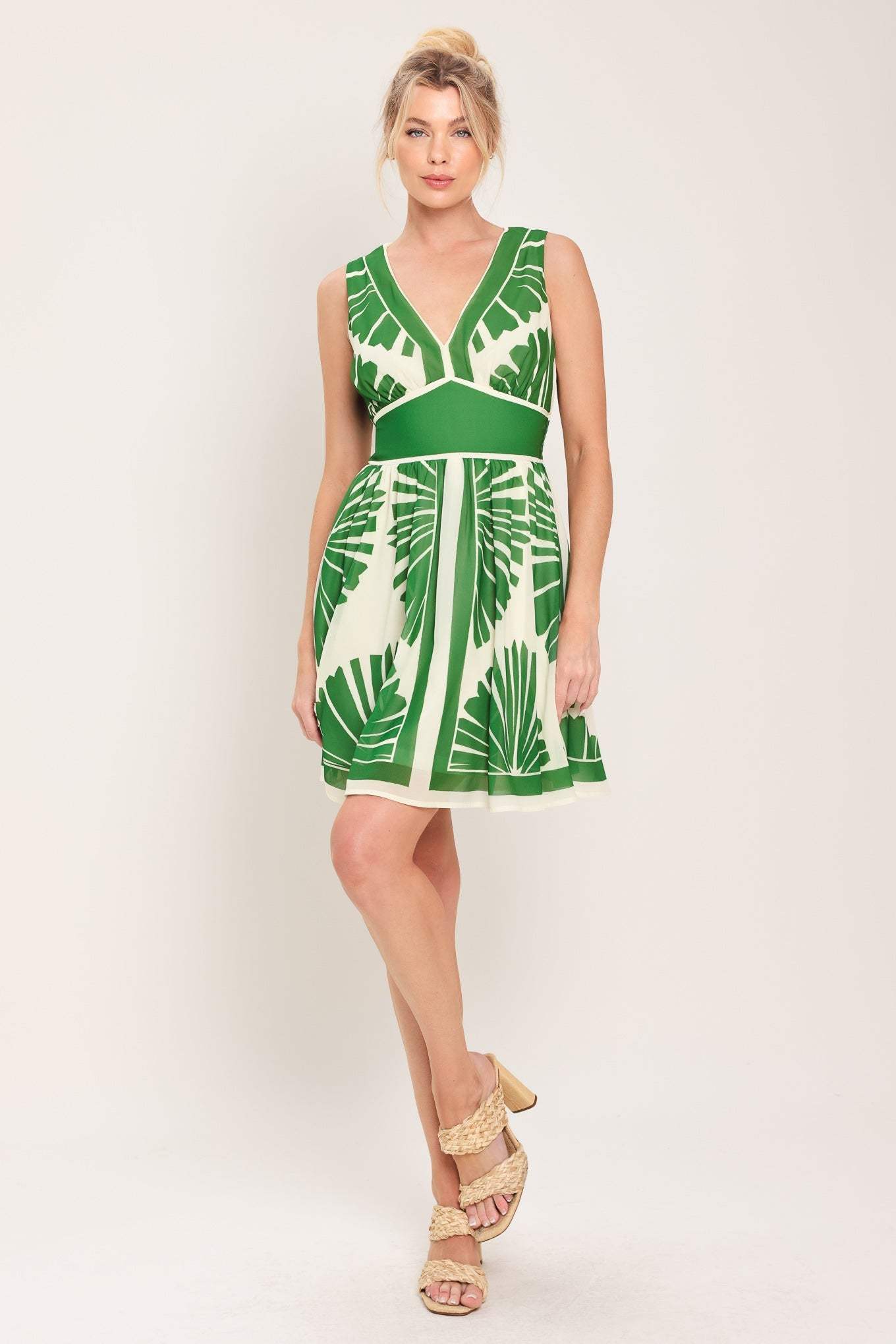 PALM BREEZE WOVEN MINI DRESS - Flying Tomato - Flyclothing LLC