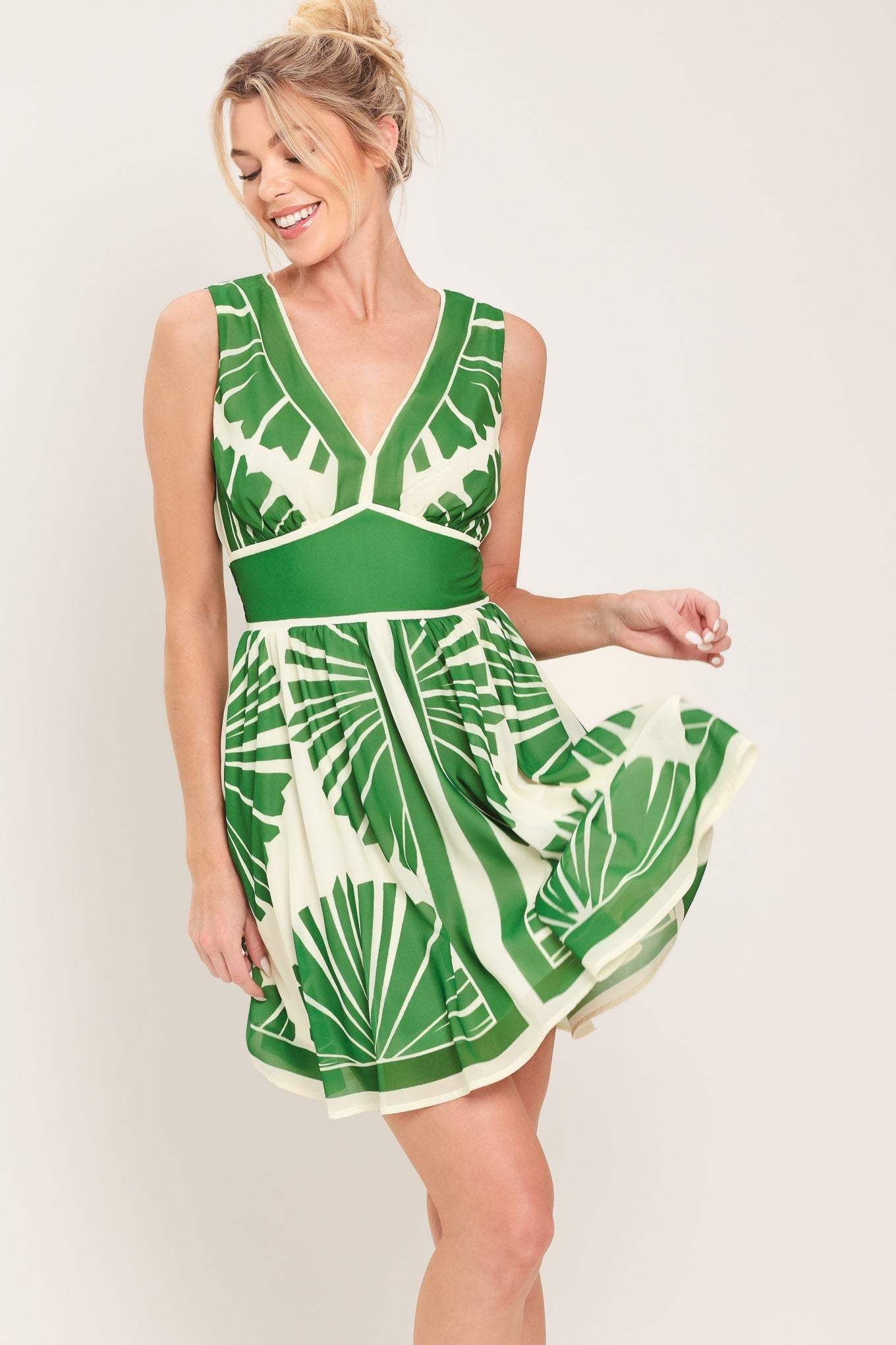 PALM BREEZE WOVEN MINI DRESS - Flying Tomato - Flyclothing LLC