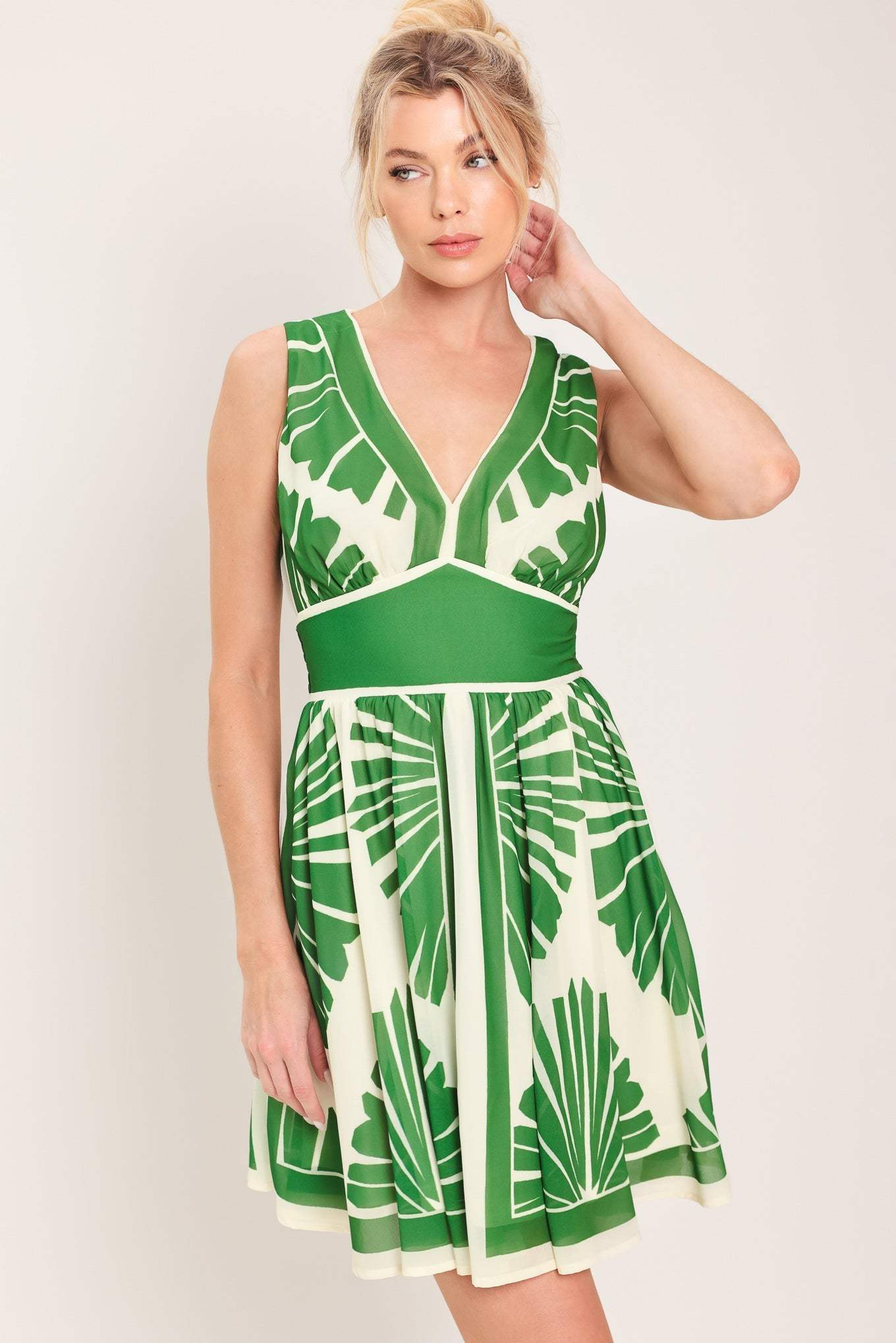 PALM BREEZE WOVEN MINI DRESS - Flying Tomato - Flyclothing LLC