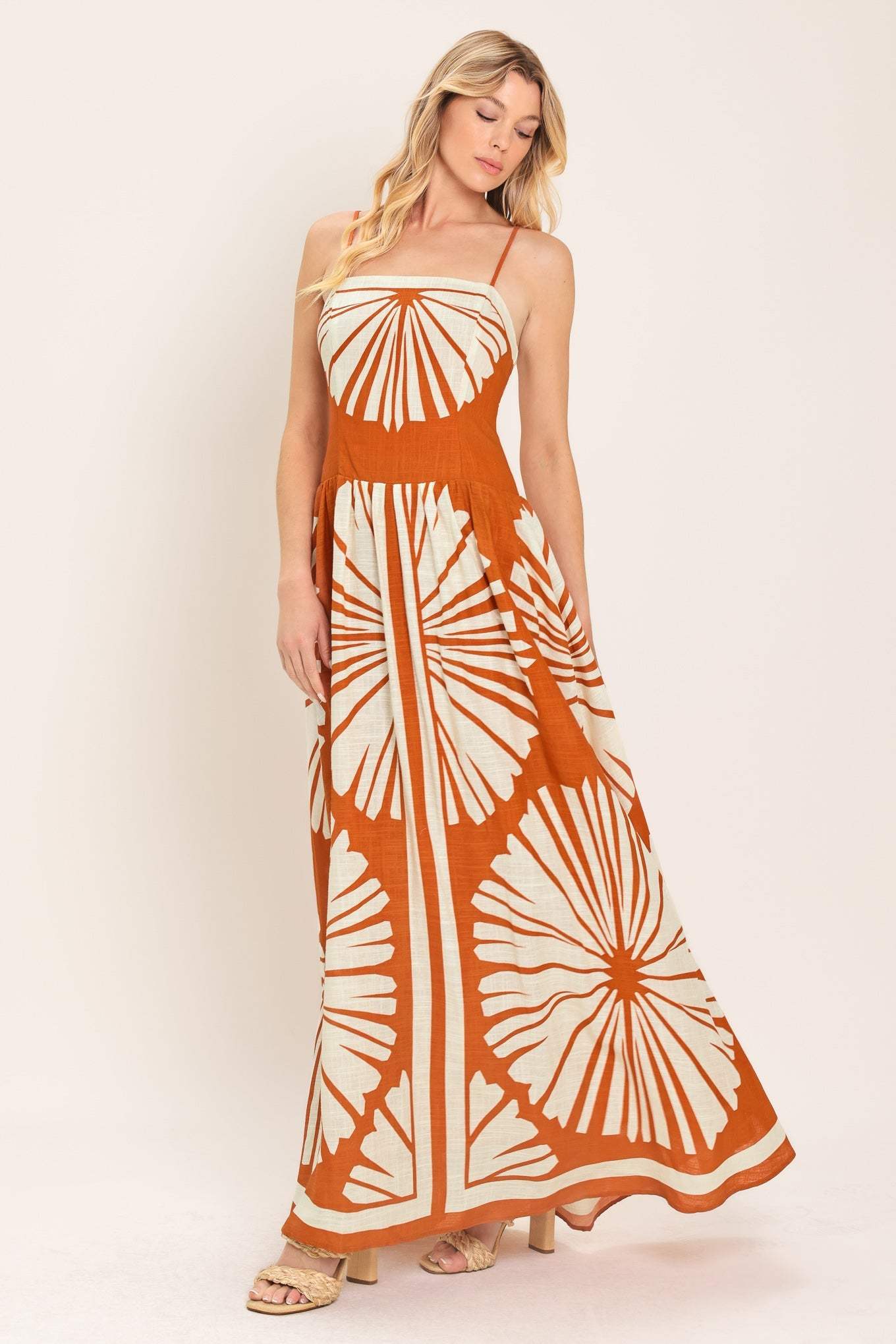 SAFFRON SHORES WOVEN MAXI DRESS