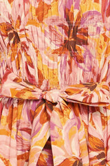 APRICOT BLOSSOM WOVEN MIDI DRESS - Flying Tomato - Flyclothing LLC