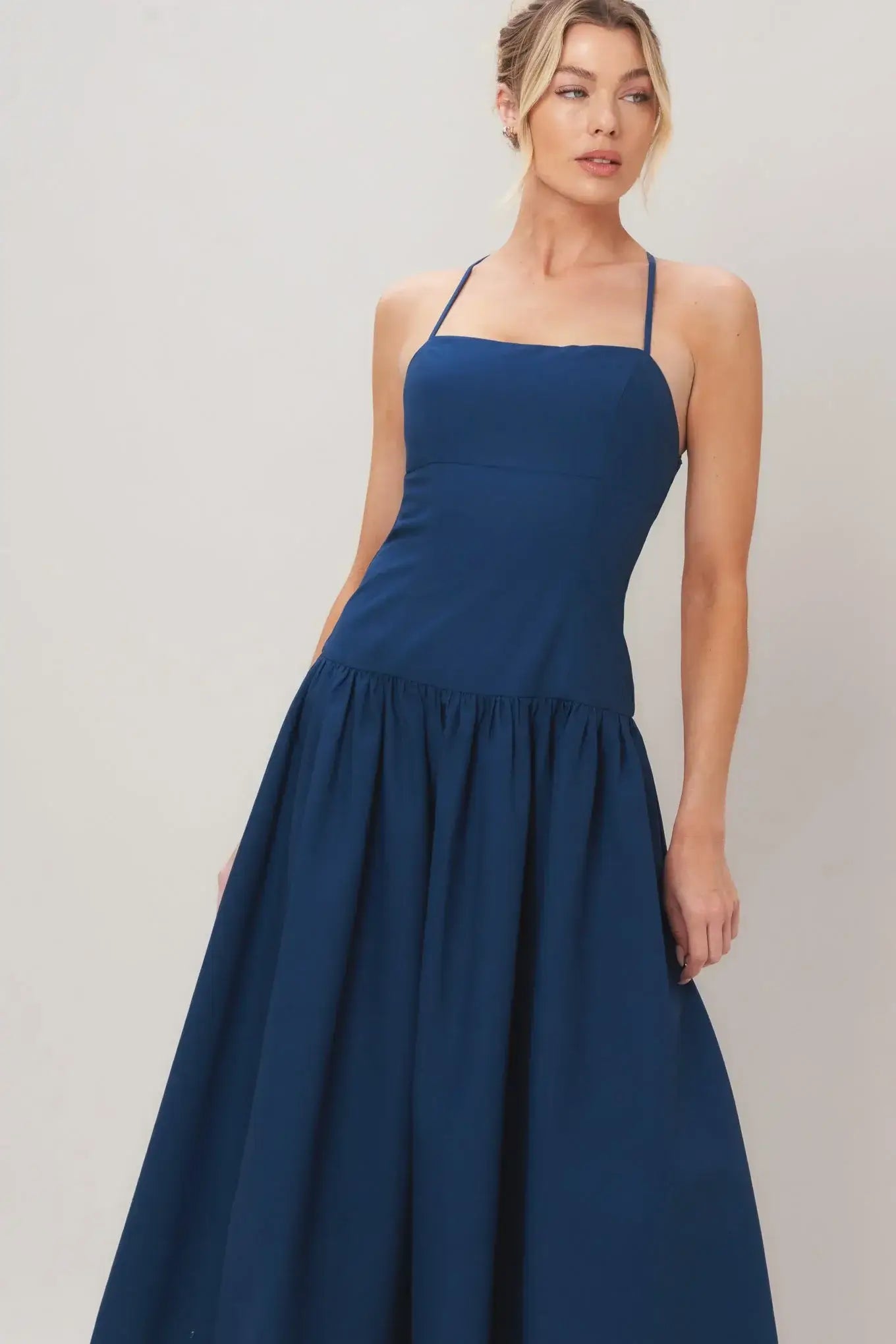 REFINED FLOW WOVEN MIDI DRESS - Flying Tomato - Flyclothing LLC