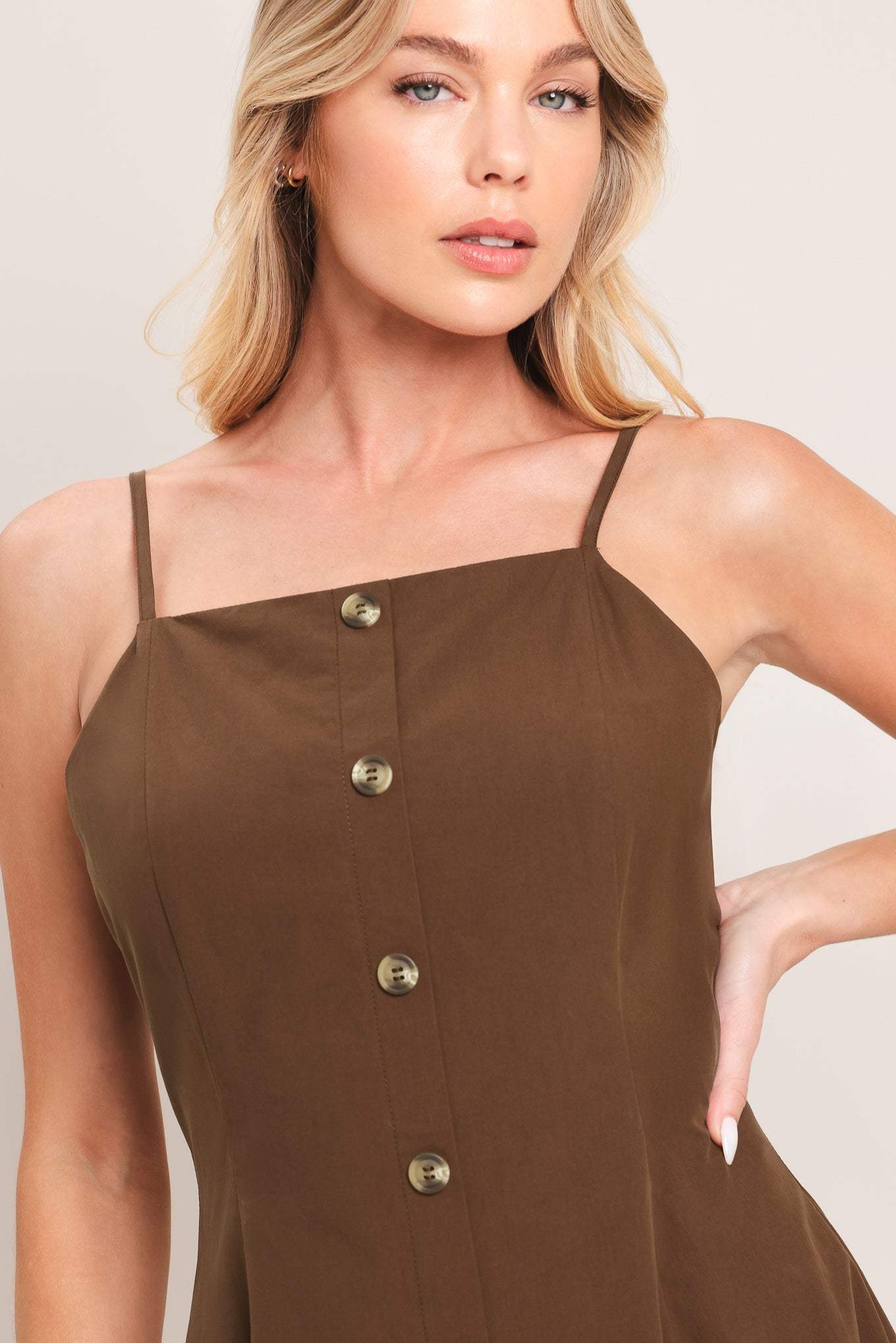 EARTHY GRACE WOVEN MIDI DRESS - Flying Tomato - Flyclothing LLC